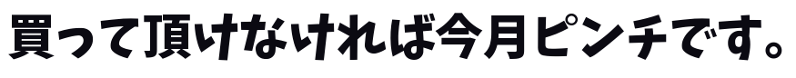 買って頂けなければ今月ピンチです。